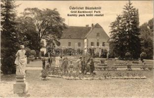 Bánlak, Banloc; Gróf Karátsonyi kastély park felőli részlet. Kugel K. fényképész felvétele / castle ...