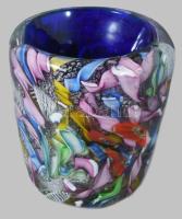 cca 1950 Murano 3 darab "Tutti Frutti" dísztárgy. Terv.: Dino Martens. Áttetsző üveganyagb...