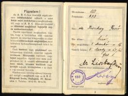 1934 ABC vásárlási könyvecske dr. Liszkay Jenő bíró részére