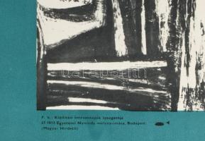 1967 Szegedi képzőművészek tárlata a Magyar Nemzeti Galériában, plakát, papír, Egyetemi Nyomda mélyn...
