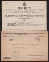 1943 Kolozsvár, meghívó az 1843. évi magyar büntető-törvényjavaslatok százéves évfordulója alkalmábó...