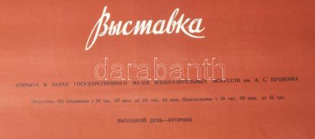 cca 1955-60 Magyar forradalmi művészet, Puskin Múzeum, Moszkva, szovjet kiállítási plakát Derkovits ...