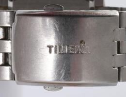 Timex Indiglo WR 50m férfi karóra, kvarc, fém szíjjal, segédkörökkel, napkijelzéssel, kis karcokkal,...
