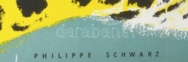 Philippe Schwarz (-): Schönbrunn, bécsi állatkerti plakát nagymacskákkal, 1956 körül, plakát, papír,...