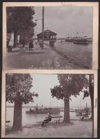 cca 1910 Zimony, élet a folyóparton, 2 db kartonra ragasztott folyó, hátoldalon feliratozott sajtófo...
