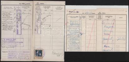 Egyetemi leckekönyv lapok ismert emberek aláírásával, köztük miniszterek, pl. Korniss Gyula, Kenéz B...