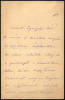 1895 Nagykároly, gróf Desewffy Aurél, a főrendiház leendő elnöke által írt levél