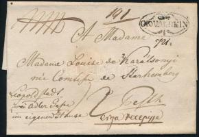 1838 Portós levél "gR:WARDEIN" - Pesth
