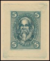 1919 Magyar Tanácsköztársasági arcképek Marx érték Rampacher essay-je, a ritka acélkék egyszínnyomás...