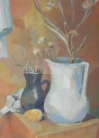 Szalay jelzéssel: Enteriőr, 1960-80 körül. Olaj, vászon. Dekoratív fakeretben. 80×40 cm