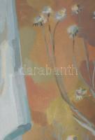 Szalay jelzéssel: Enteriőr, 1960-80 körül. Olaj, vászon. Dekoratív fakeretben. 80×40 cm