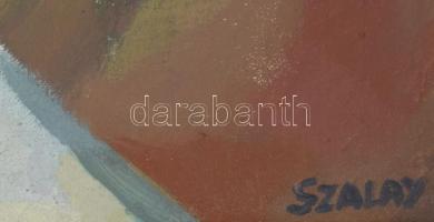 Szalay jelzéssel: Enteriőr, 1960-80 körül. Olaj, vászon. Dekoratív fakeretben. 80×40 cm