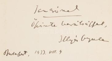 Három öreg. Illyés Gyula verse. Fáy Dezső rajzaival. DEDIKÁLT Jancsó Elemérnek. 1931, Szerző. Kiadói...