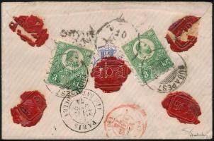 1874 UPU előtti tarifával küldött rendkívül dekoratív, kis alakú boríték Budapestről Franciaországba...