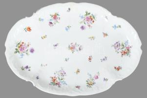 Fischer Emil 2 db kínáló tál. Virág mintás, matricás, jelzett, kis mázhibákkal 38-44 cm