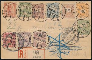 1900 Rendkívüli vegyes bérmentesítés filatelista indíttatású, Németországba küldött ajánlott levelez...