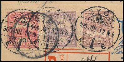 1900 Rendkívüli vegyes bérmentesítés filatelista indíttatású, Németországba küldött ajánlott levelez...