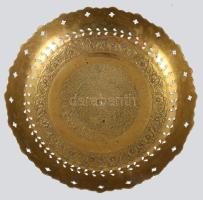 Pávás, réz kínáló d: 29 cm