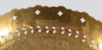 Pávás, réz kínáló d: 29 cm