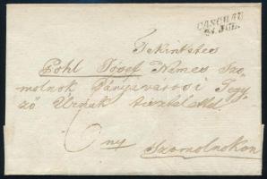 ~1849 Portós levél / Unpaid cover "CASCHAU" - Szomolnok