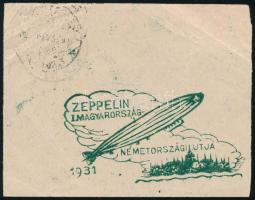 1931 A Zeppelin magyarország-németországi útján használt levélkötegjelző, rendkívül ritka! / Briefbu...