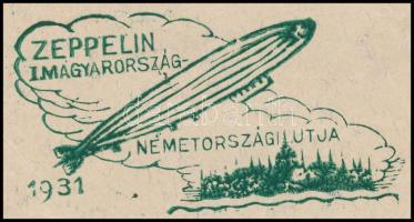 1931 A Zeppelin magyarország-németországi útján használt levélkötegjelző, rendkívül ritka! / Briefbu...