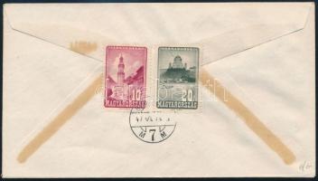 1947 Roosevelt postai sor amerikai képes levélborítékon, első napi bélyegzéssel New Yorkba / Mi 985-...