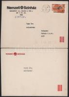 Vass Éva színésznő, Gábor Miklós felesége részére szóló 2 db Nemzeti Színház levél, Vámos László, és...