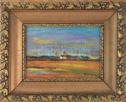 Tornyai jelzéssel: Tanya. Olaj, karton, dekoratív fakeretben, 17,5×24,5 cm