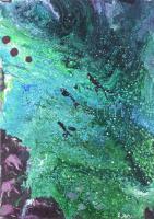 Olvashatatlan jelzéssel: Kozmosz. Olaj, vászon, 70×50 cm