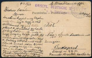 1915 Tábori posta képeslap / Field postcard "KAISERL. DEUTSCHE SÜD... K.u.k. Verpflegabteilung&...