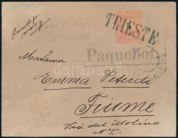 1893 Peterdi-féle hajóposta levél / Peterdy sea mail "TRIESTE", "Paquebot.", &qu...