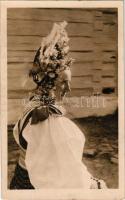 Liptószentmiklósi szlovák folklór, népviselet / Slovak folklore from Liptovsky Mikulás, young woman....