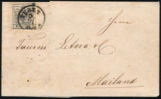 1850 2. súlyfokozatú nyomtatvány Lombard-Velencébe (Milánó) küldve; nagyon ritka küldeményfajta: a m...