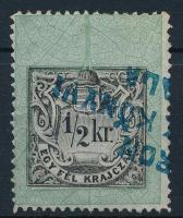 1868 1,5kr okmánybélyeg fordított középrésszel, "C" papíron; a magyar okmánybélyegek egyik...