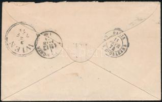 1874 25kr kis méretű levélen, tarifahelyesen felhasználva (UPU előtti tarifa) Franciaországba / Mi 1...