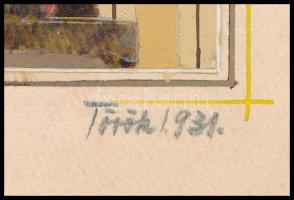 Török jelzéssel: Enteriőrterv, 1931. Tempera, papír, 17x30 cm