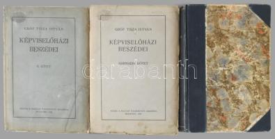 Gróf Tisza István képviselőházi beszédei II-III-IV. Bevezetéssel ellátta: Kun József. Bp., 1937, MTA...