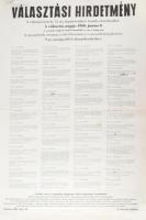 1980 Orosháza, országgyűlési választás hirdetménye, plakát, papír, Dürer Nyomda, hajtásnyommal, apró...