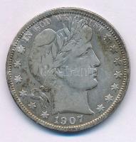 Amerikai Egyesült Államok 1907D 1/2$ Ag "Barber" T:VF,F patina
USA 1907D 1/2 Dollar Ag &q...