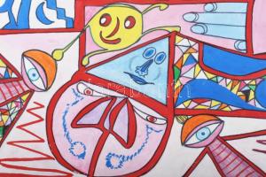 Olvashatatlan jelzéssel: Szilveszteri éjszaka, 1993-1994. Vegyes technika, papír, 42x59,5 cm