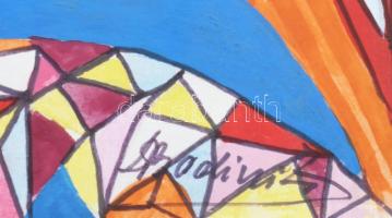 Olvashatatlan jelzéssel: Szilveszteri éjszaka, 1993-1994. Vegyes technika, papír, 42x59,5 cm