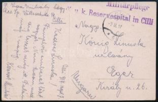 1917 Tábori posta képeslap / Field postcard "K.u.k. RESERVESPITAL in Cilli"