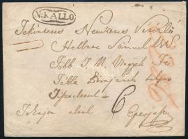 1836 Portós levél / Unpaid cover "N:KÁLLÓ"