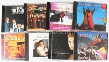 38 darabos vegyes stílusú zenei CD tétel, közte Chris Rea, Enya, Bee Gees, Mirelle Mathieu, Tina Tur...