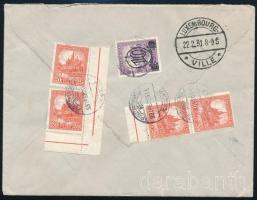 1931 Ajánlott levél Luxemburgba 5 db bélyeggel