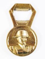 Art deco bronz Napóleon arcképes sörnyitó, h: 8 cm