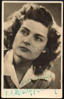 Karády Katalin (1910-1990) színésznő autográf aláírása az őt ábrázoló képen