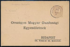 1898 2kr díjjegyes négyrészes nyomtatvány "GARBÓCZ-BOGDÁNY" / 2kr PS-printed card