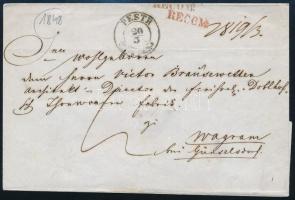 1848 Ajánlott levél / Registered cover "PESTH"